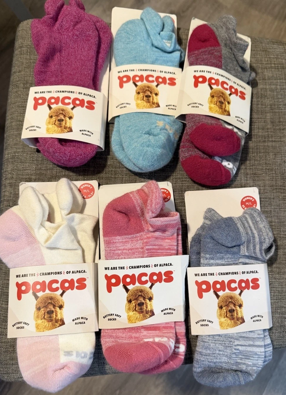 Pacas Women's M/L Low Cut Ankle Socks 6 Pack Multi Color