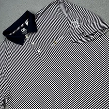 The Players Golf Shirt Mens Large Navy Pink Stripe CB DryTec TPC Sawgrass