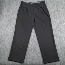 Pro Tour Pants Mens 38x32 (Fits 38x30) Black Pleated Golf Performance Stretch