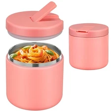 Pawtong 19oz Insulated Vacuum Food Jar with Buckle Lid Wide Mouth Soup Thermo...
