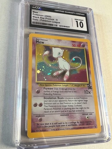 2000 MEW #9 WOTC Holo Black Star Promo BSP Pokemon League psa MINT CGC 10 Swirl!