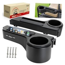 Golf Cart Armrest with Cup Holder Compatible with EZGO/Club Car/Yamaha  Black
