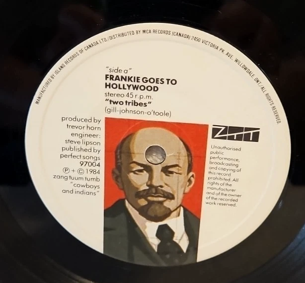 Frankie Goes To Hollywood – Two Tribes- 1984 ZTT 97004 7" 45 Single Record NM/EX — 第 4/4 张图片