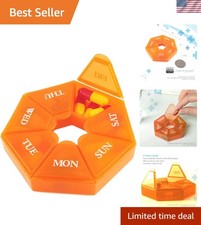 Secure Pocket-Sized Pill Holder - Travel-Ready Weekly Organizer with Bold Labels