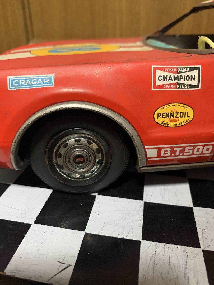 Asahi Tin Oldsmobile Toronado Race Car #18 1960s Japan Vintage