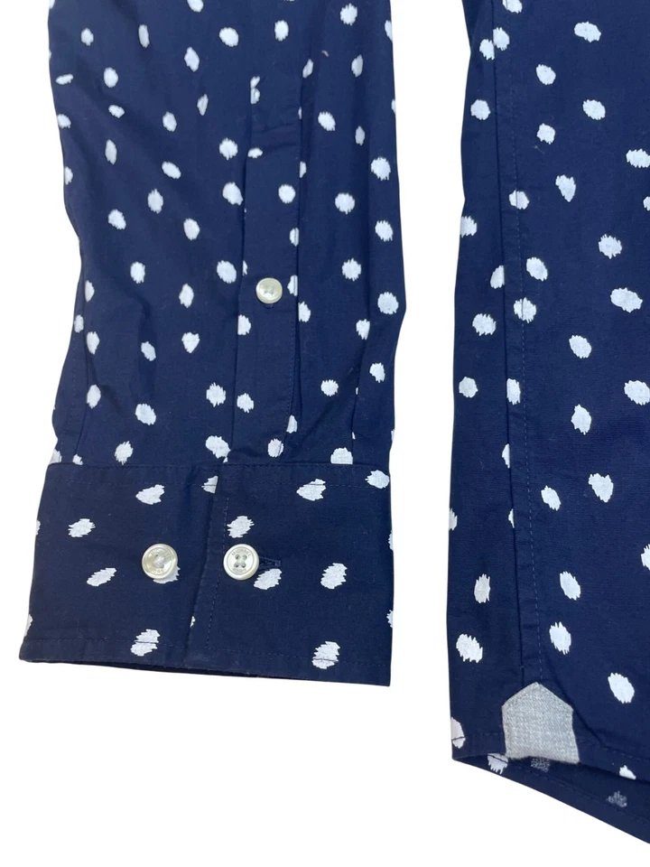 Michael Kors Mens Navy Cotton Stretch Polka Dot Button-Up Dress Shirt Sz XXL - Image 4 of 4