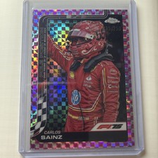 2025 Topps Chrome F1 #121 CARLOS SAINZ Pink Checker Flag Refractor /250