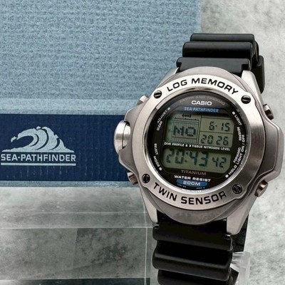Casio Sea Pathfinder SPF-100 Titanium Twin Sensor ISO 200m Watch Mint Box