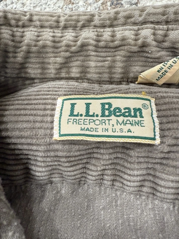 Camisa LL Bean Para Hombre Mediana Marrón Pana Abotonada Doble Bolsillo EE. UU. Foto 2 de 4