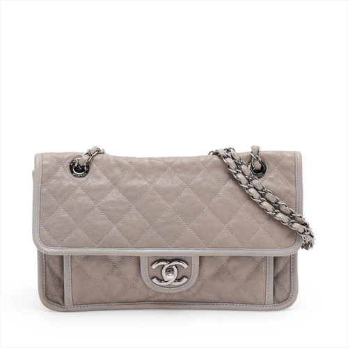 Chanel French Riviera Caviar Skin Single Flap Double chain tote bag