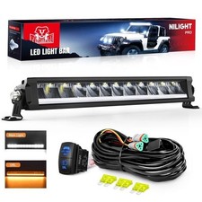 Nilight LED Light Bar with Amber DRL 15.5 Inch Single Row 60W 6650LM Anti-Glare