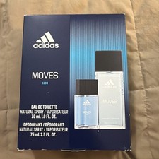Adidas Moves Him Set: Eau de Toilette 1 Oz. Deodorant Spray 2.5 Oz x