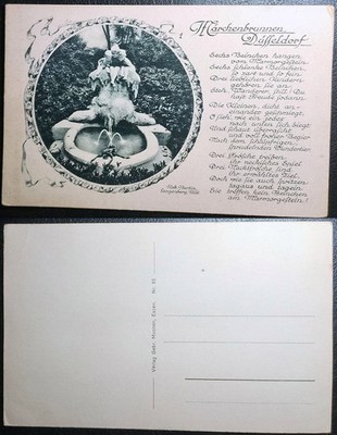 1900s Düsseldorf Fairy Fountain Postcard - Gebr. Moonen | Deutschland | Brunnen