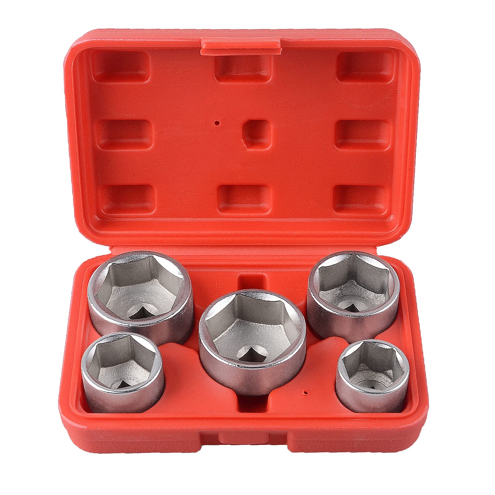 Set Chiavi a Tazza Filtro Olio 5 Pezzi 24 Mm Strumento Smontaggio Filtro Olio Au - Immagine 1
