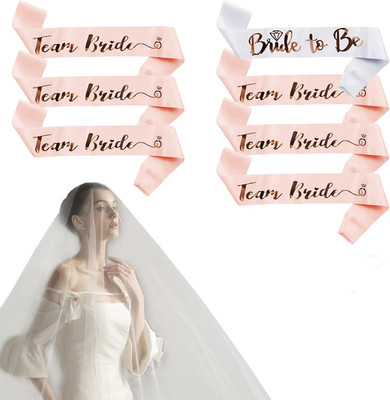 7 Stück Bride to Be Schärpe,Team Bride Schärpe,Deko Schärpe Set 1 White Brides t