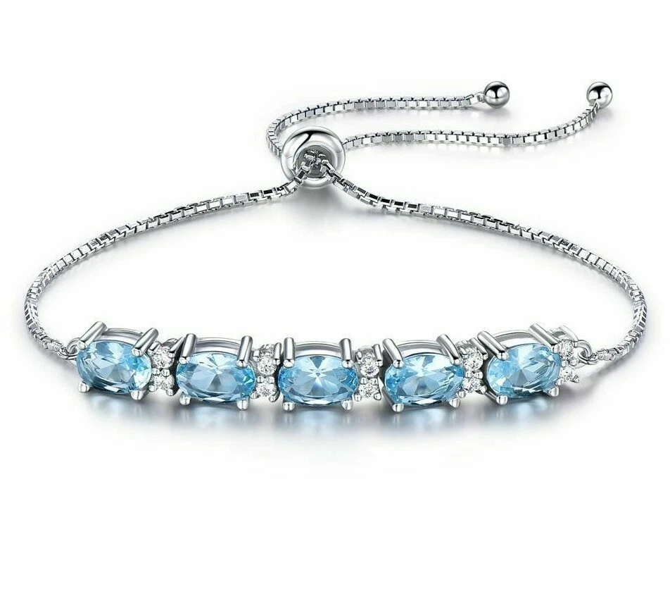 Aquamarine charm bracelet sale