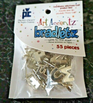 55 Provo Craft Bradletz Buchstaben 1 cm- Basteln - Scrapbooking - Farbe Silber !