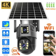 Dual Lens HD 4K WiFi IP Camera Wireless Outdoor CCTV PTZ Home Security IR Cam