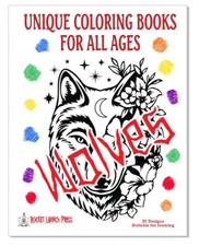 Wolves Adult coloring book AB01 ISBN 978-1-967538-04-1