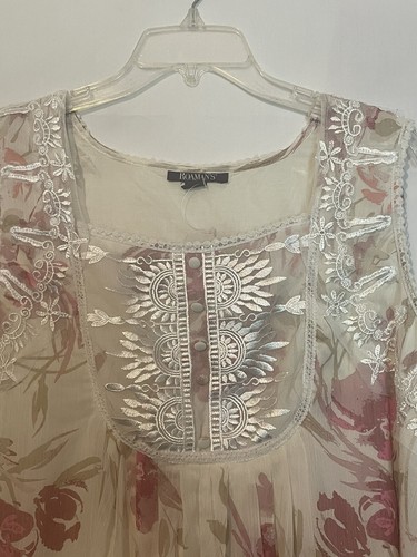 Women’s Roaman’s Babydoll Tank 24W beige and pink - Picture 2 of 4