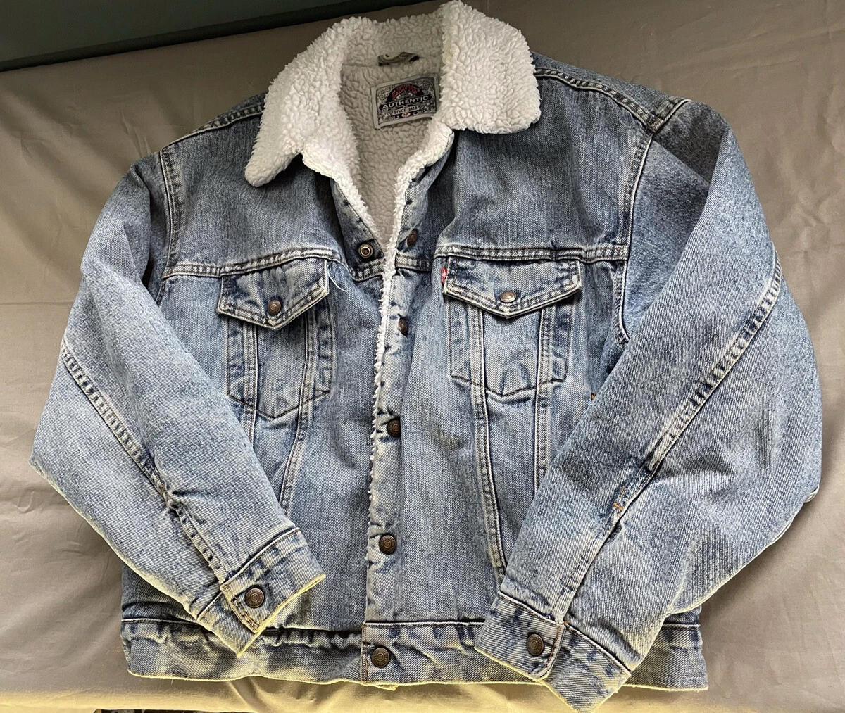 Levis Authentic Sherpa Lined Trucker Jacket Size M eBay