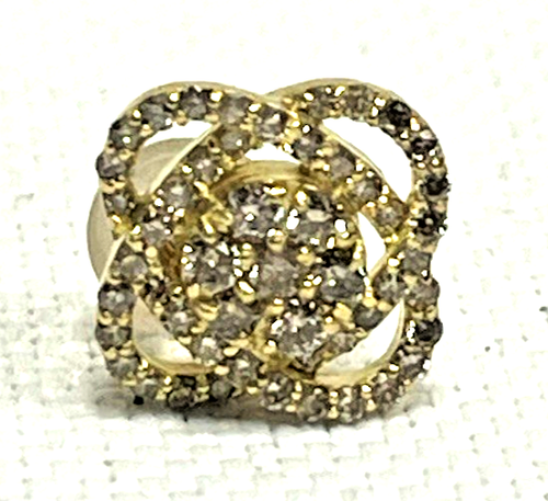 Funkelnde echte massive 18K Gelbgold natürliche Diamant Ohrstecker Blume Ohrringe 0,50 ctw - Bild 12 von 19