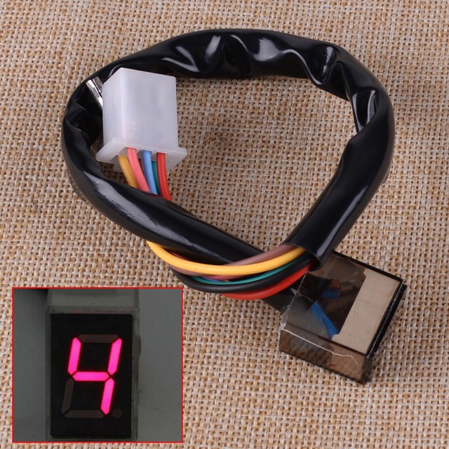 LED 5 Speed Digital Gear Indicator Motorcycle Shift Lever Gauge