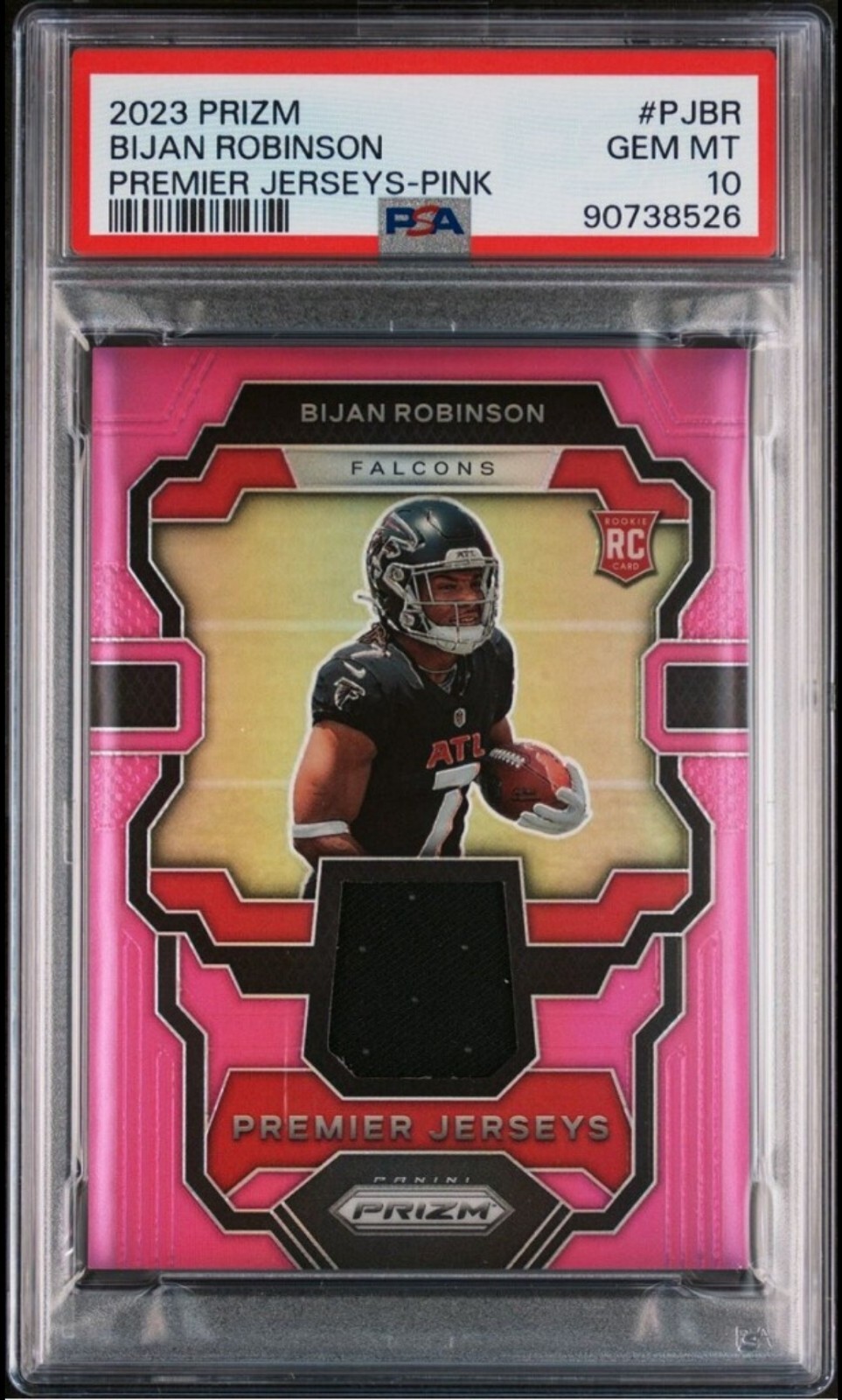 2023 Prizm Bijan Robinson Premier Jerseys Pink Rookie Card #PJBR PSA 10