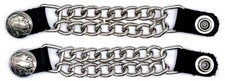 2 INDIAN HEAD DOUBLE CHAIN MOTORCYCLE BIKER MC CLUB VEST EXTENDERS MADE IN USA