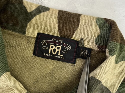 RRL Ralph Lauren Camouflage Herringbone Cotton Overshirt Jacket Size Medium M - Picture 16 of 24