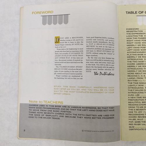 Palmer Hughes Spinet Organ Course Instruction Book #1 Rare 1965 Vtg - Picture 4 of 22