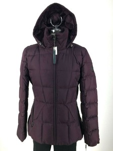 Calvin Klein New NWT Women's Hooded Down Burgundy Plum Jacket Petite size PS | eBay