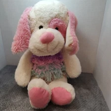 Hug Fun Sweater Pink Purple Puppy Dog Soft Floppy Plush Stuffed Toy 16 Inch