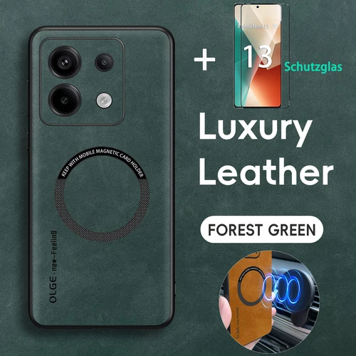 Hülle Für Xiaomi Redmi Note 13 Pro+ 13 5G 13T Pro Magnet Handy Leder Case Etui - Zdjęcie 5 z 25