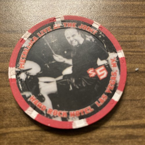 $5 Hard Rock Metallic Schlagzeuger veraltet Las Vegas Nevada Casino Chip
