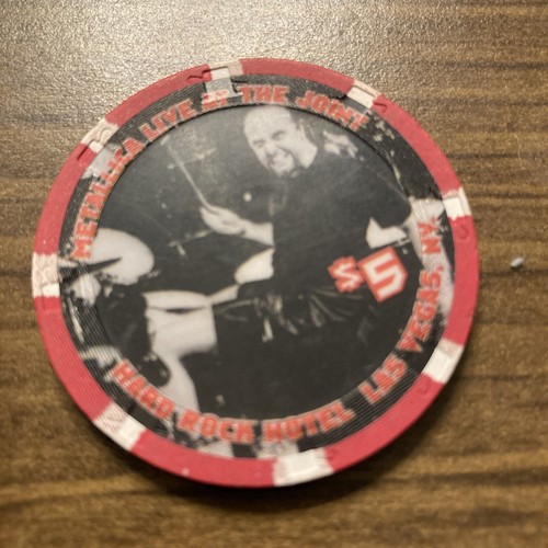 $5 hard rock  metallica drummer obsolete las vegas nevada  casino chip - Picture 1 of 3