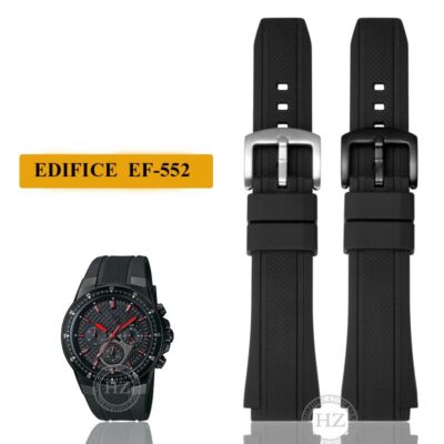 Men's Silicone Watch Strap Fit For Casio Edifice EF552 EF-552D-1A Sports Series