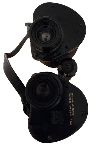 World War II Marine Corps Binoculars U S Bausch & Lomb MARK 46 NO 6431 RARE 7x50 - Picture 3 of 10