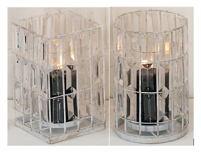 Hoff Interieur 3337 +3338 Lantern '' San Marco '' Plastic Metal Glass White