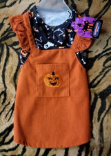 Pet Dress Dog or Cat Corduroy Halloween Pumpkin Dress xs New 