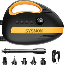 Pump with Auto-Off Deflatio Car Connector Electric Portable for Tent/12V