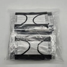 [30 Pcs] For Kids Children Black 3-Ply Disposable Face Mask Ear Loop Mouth Cover