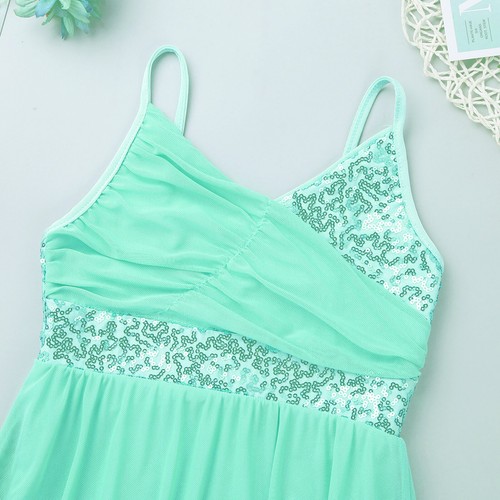 Kids Girls Sequined Latin Dance Costume Lyrical Dress Ballet Leotard AU - Picture 38 of 59