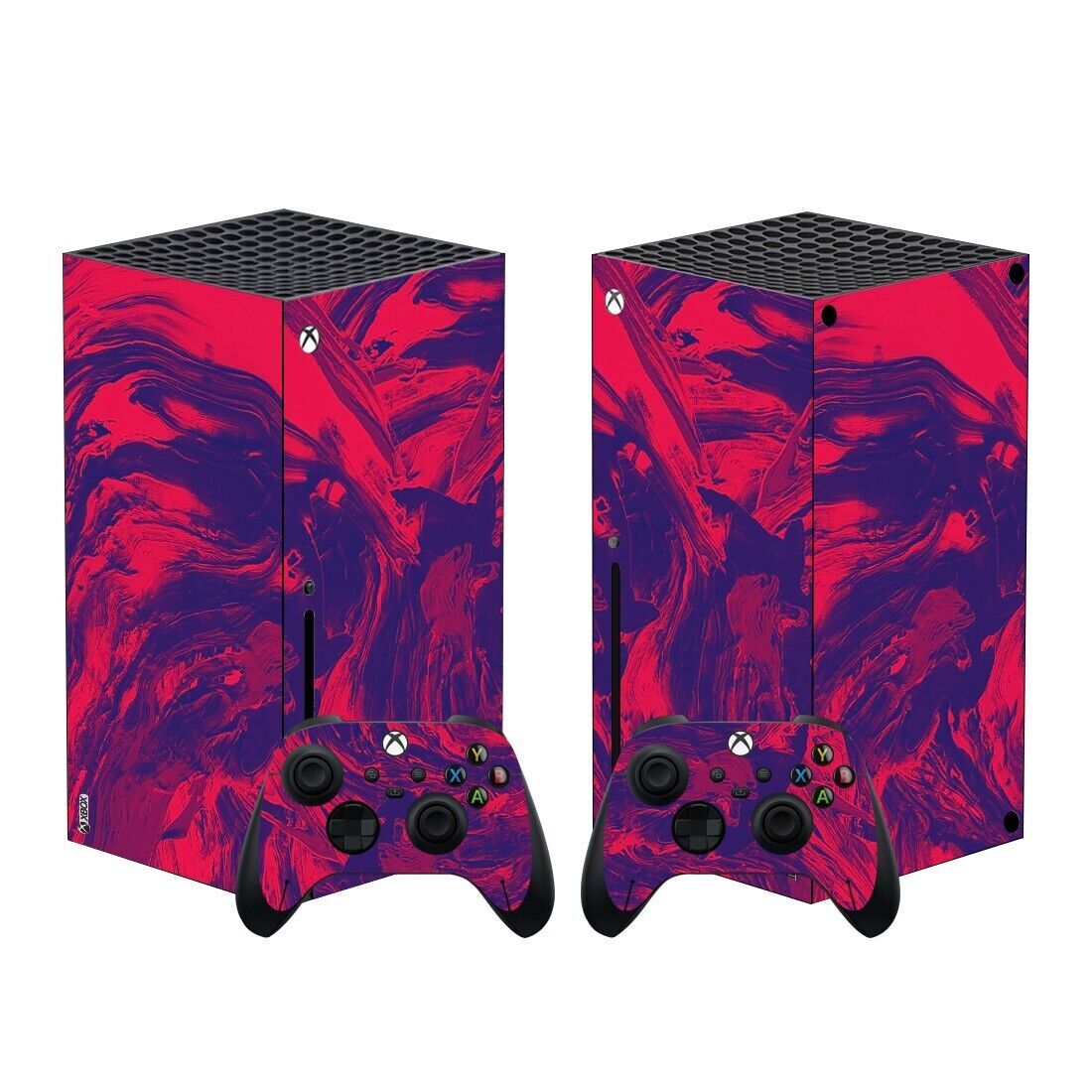 Xbox Series X Red Blue Premium Marble Skin Sticker Decal Vinyl Wrap for console-image
