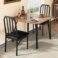 Kitchen Table and 2 Upholstered Chair ,Compact Modern Dining Room Table Set Home