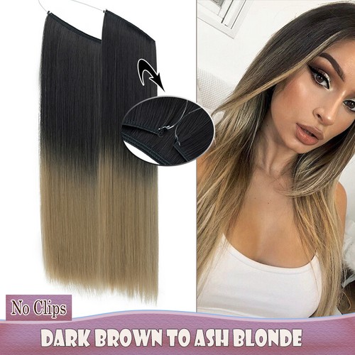 Secret Stirnband Draht Haarverlängerung Hidden Wire Haarteil Hair Extensions 24" - Bild 50 von 81