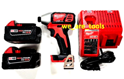 Milwaukee 2656-20 1/4'' M18 Impact, (1) 48-11-1828 3.0 Battery, Charger 18 Volt