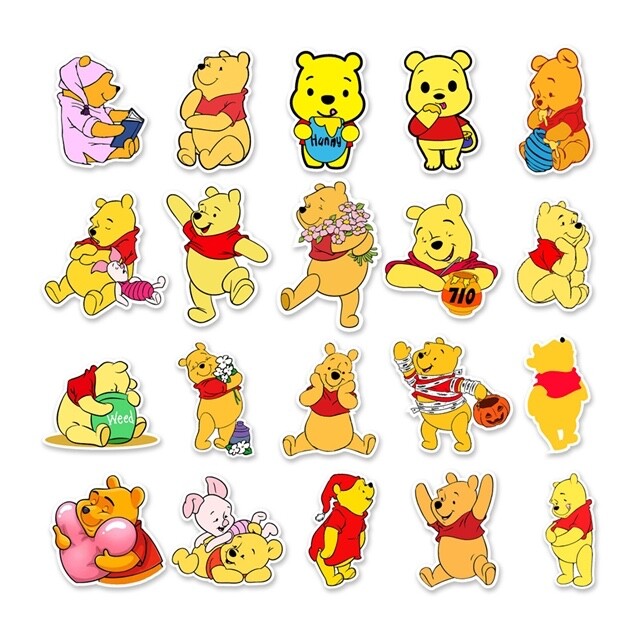10 Pcs Disney Winnie the Pooh Stickers | Decals for Laptop, Water Bottle