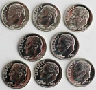 8 Coin Run 1957-1964 Roosevelt Silver Proof Dimes 10c US Coins Uncirculated