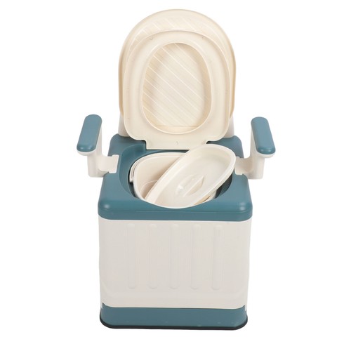 Portable Toilet Odor Proof Foldable Bedside Commode Chair With Armrests For DGD - Picture 7 of 24